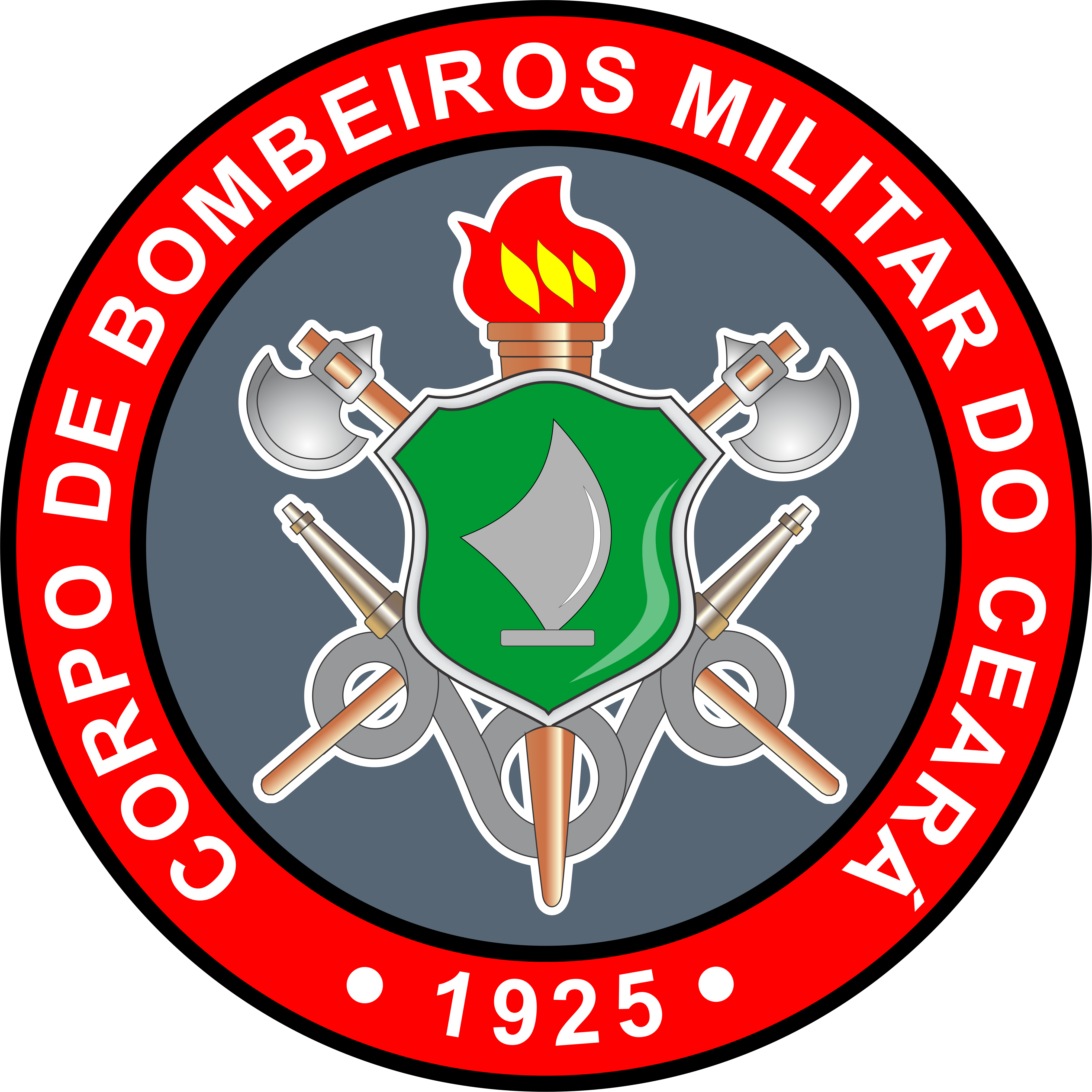 Emblema do Corpo de Bombeiros Militar do Estado do Ceará (CBMCE - 1925)