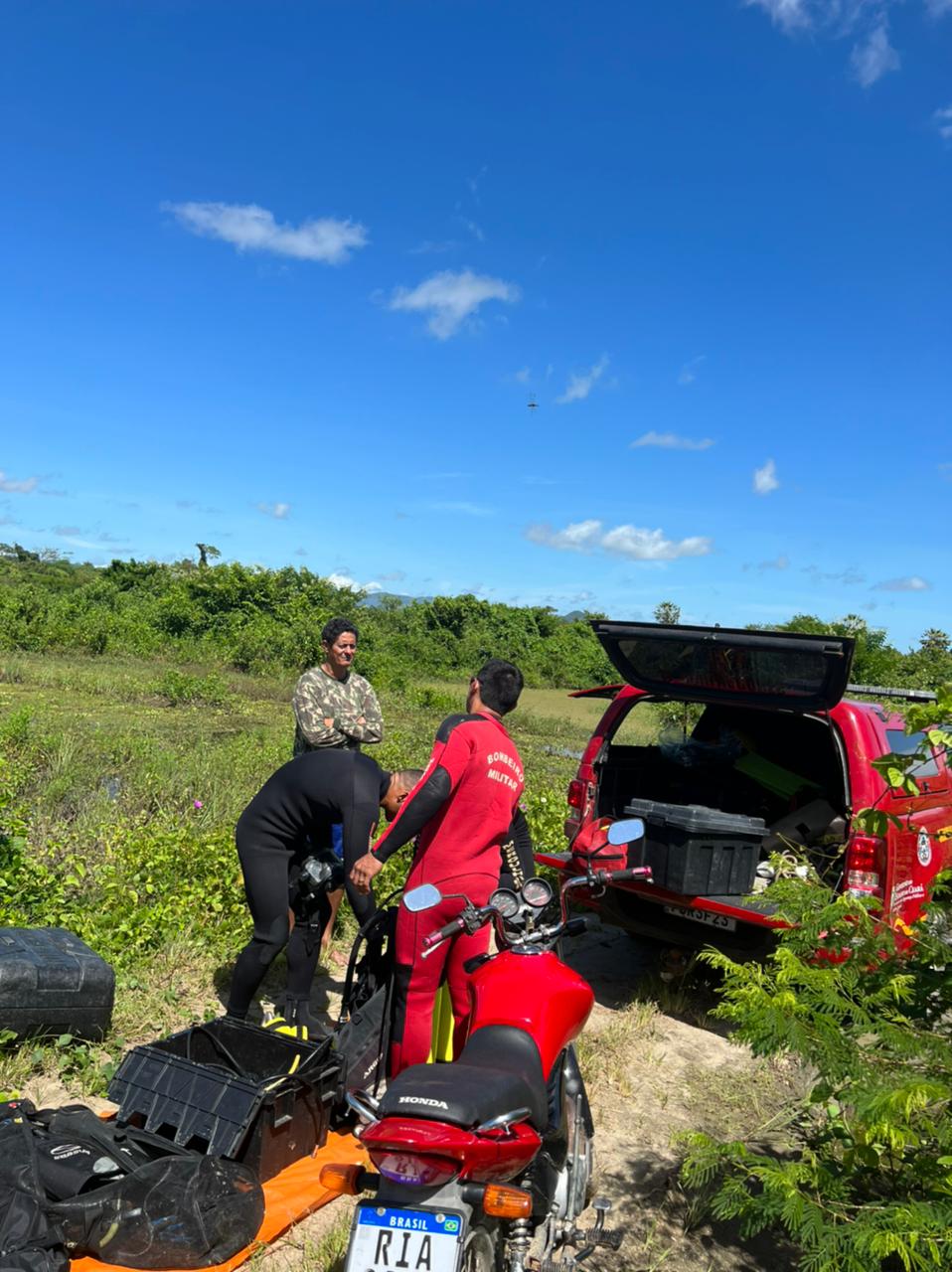 Corpo de Bombeiros resgata vitima de afogamento em Guaiuba
