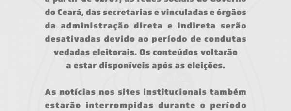 Comunicado por conta do período eleitoral