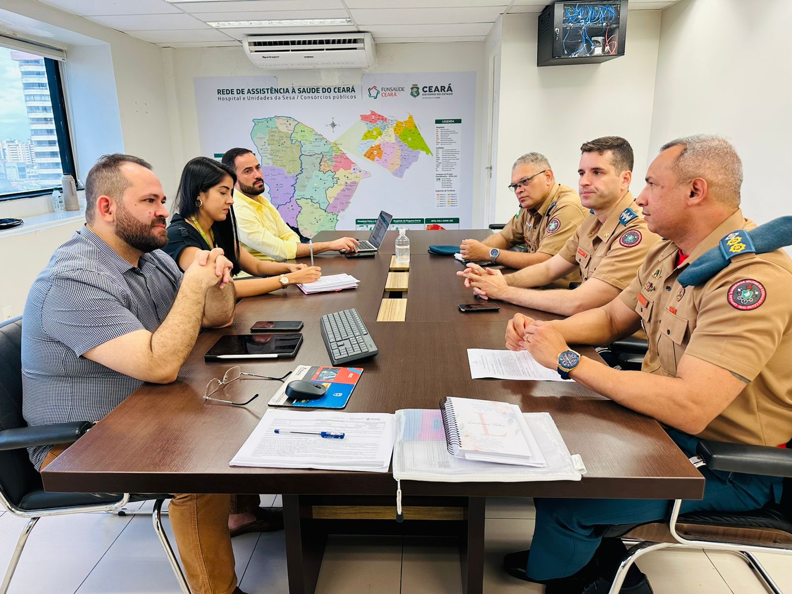 CBMCE e Samu Ceará realizam reunião de alinhamento técnico operacional