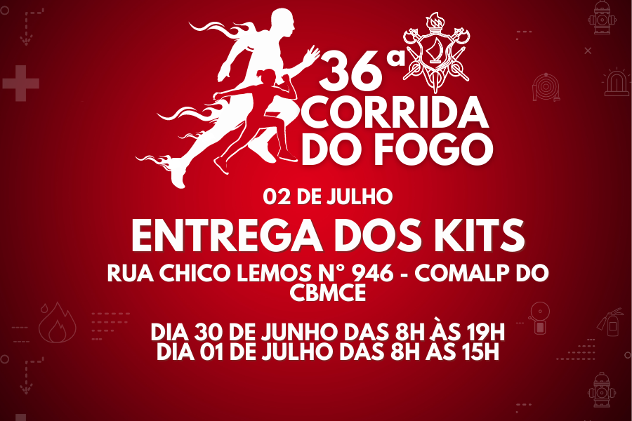 Entrega dos kits da 36ª Corrida do Fogo do Corpo de Bombeiros do Ceará