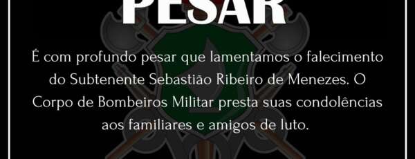 Nota de pesar subtenente Sebastião Ribeiro de MENEZES