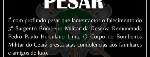 Nota de pesar do 3º sargento Pedro Paulo